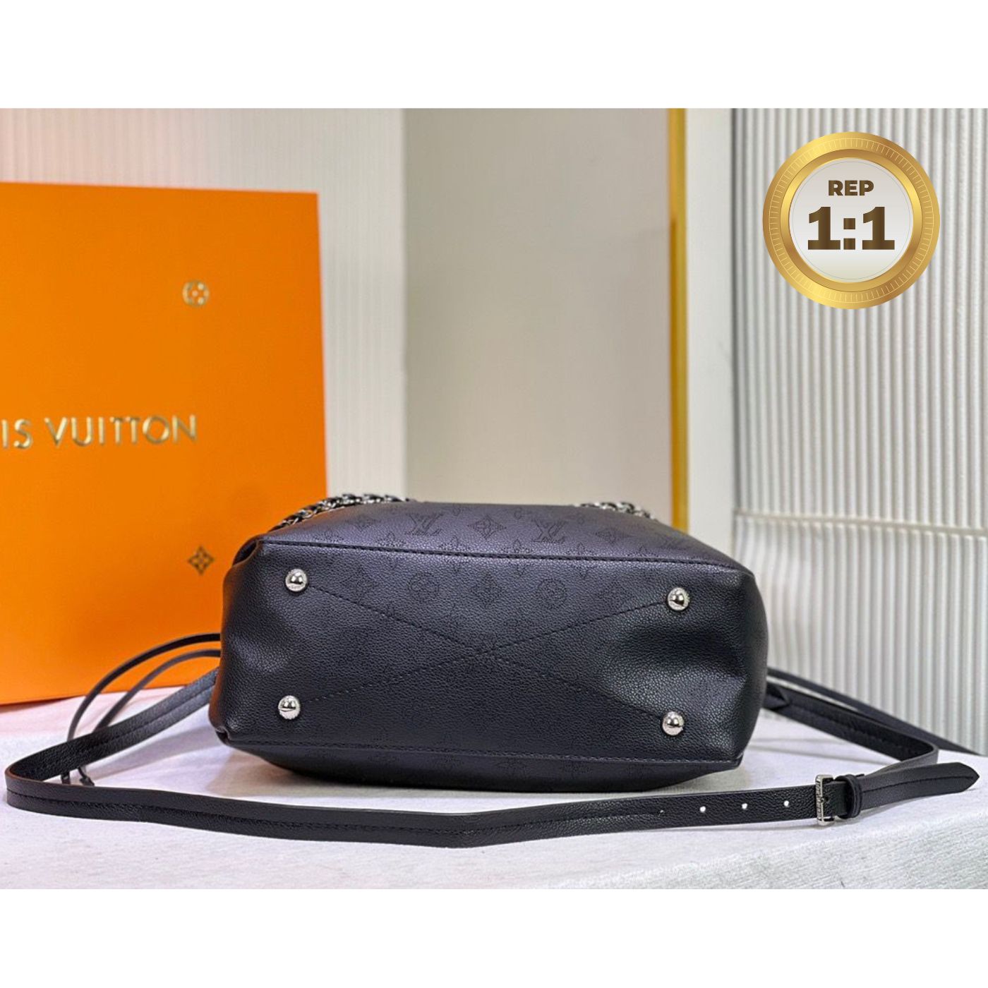[REP 1:1] Louis Vuitton Bella Tote Mahina Black For Women 12.6in/32cm
